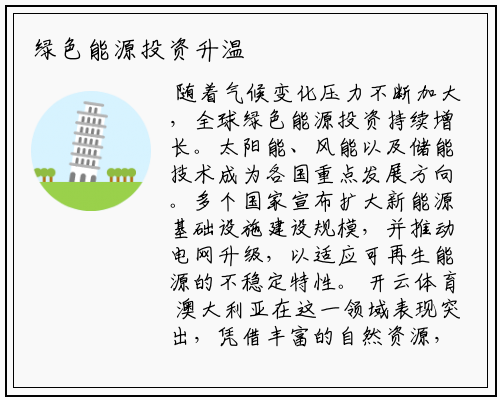 绿色能源投资升温